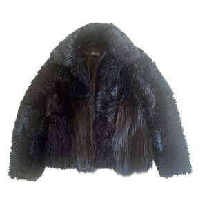 Topshop Black Faux Fur Jacket
